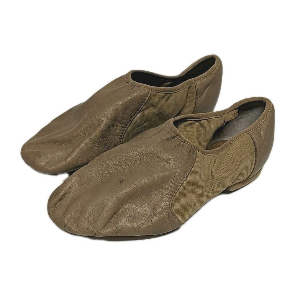 Bloch Ladies Neo-FlexSlip On  Tan Leather Jazz 9L Cotton Lining Dance Shoes Slip